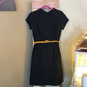 Eliza J Navy Belted Short Sleeve Dress